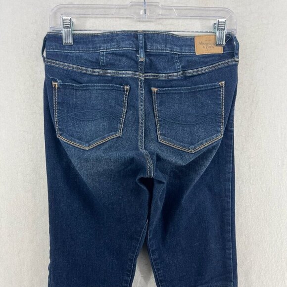 Abercrombie & Fitch Jeans Women 6 Dark Wash Denim Super Skinny Ankle Zip Midrise - Picture 8 of 12